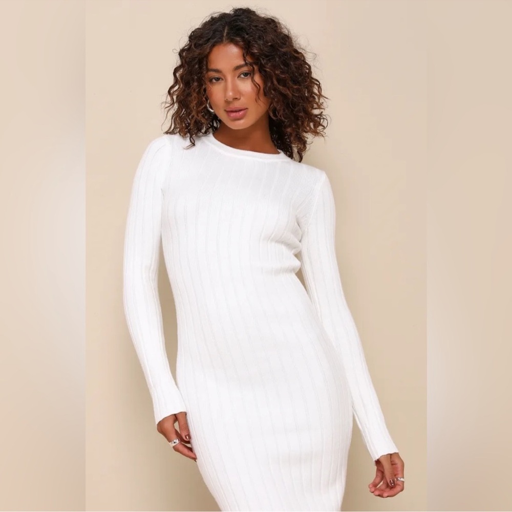 Lulu's Ivory Sweater Dress NWT